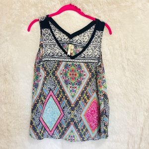 Colorful Geometric Women's Sleeveless Top